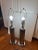 Rare Chrome table lamps circa 1970’s in the style of Sonneman Lighting. The chrome body is suggestive of a pencil in form,...