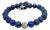 David Yurman Lapis Lazuli Carved Beads Bracelet 8.5" 8 mm Silver Estate For Sale