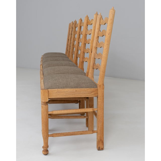 20th Century French Oak Dining Chairs With Upholstered Seats - Set of 6 For Sale - Image 14 of 18