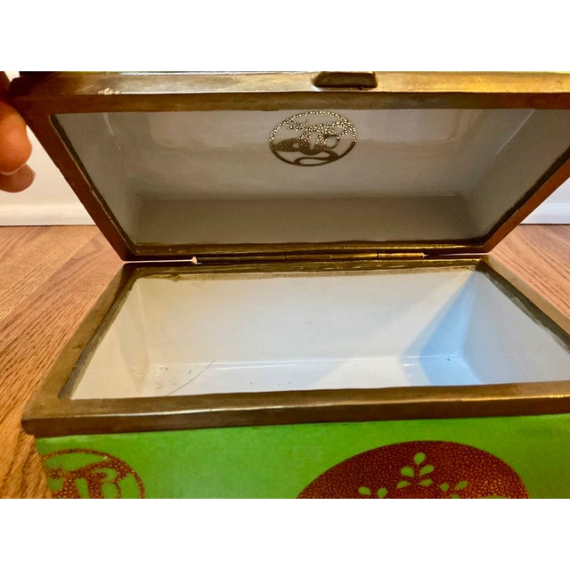 Vintage Fabienne Jouvin Lidded Porcelain Dresser Box For Sale - Image 9 of 11