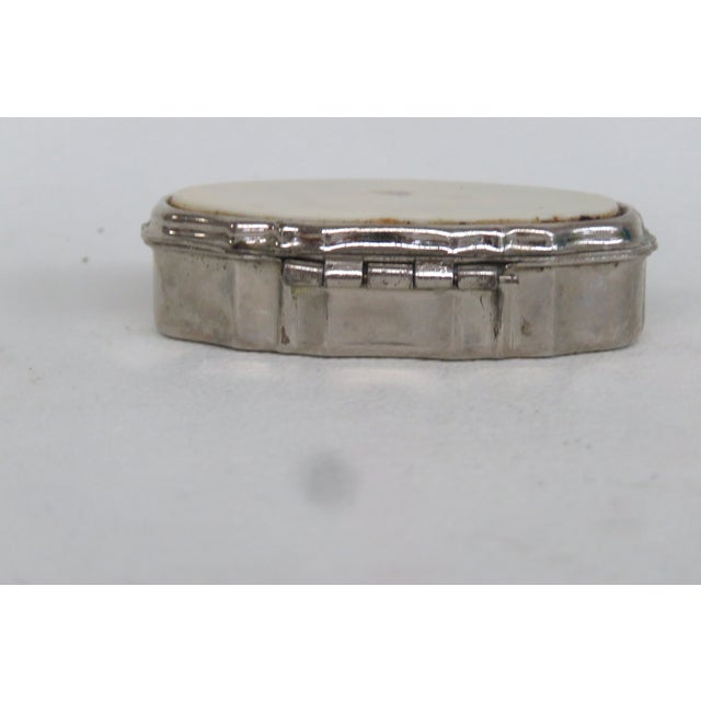 Metal Pill Box Small Compact Vintage Trinket Storage With Clasp Closure 4760b For Sale In Miami - Image 6 of 12