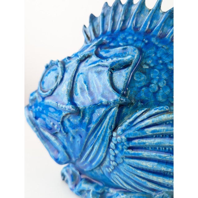 Italian Art Deco Blue Glazed Scorfano Fish Sculpture by Guido Cacciapuoti, 1930s For Sale - Image 16 of 18
