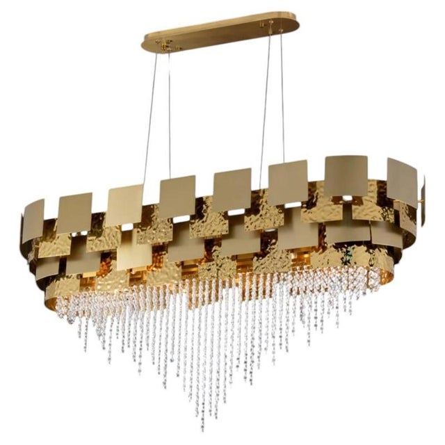 Gold Collection Marte Chandelier in Metal and Crystal by Jago For Sale - Image 8 of 8