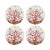 Coral Reef Vegan Leather Round Pebble Placemat, White Red, Set of 4 For Sale - Image 4 of 5