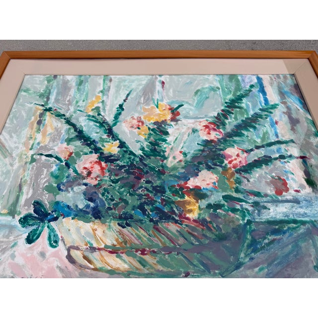 1989 “Del Mar Still Life” Monotype Framed Floral Artwork, Signed For Sale In Naples, FL - Image 6 of 12