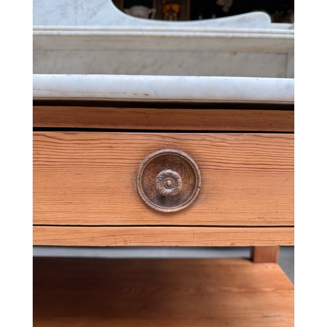 Light Yellow Antique Bathroom Console Table For Sale - Image 8 of 17