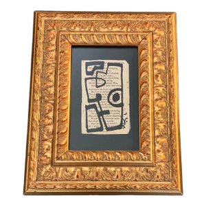 Contemporary Original Wayne Cunningham Small Abstract Marker Drawing Fancy Tabletop Frame