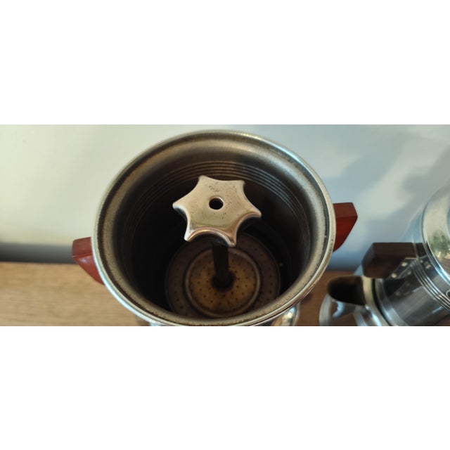 Vintage French Mokavar Chromed Copper Coffee Maker by E. Havard & Fils, 1950s, Set of 5 For Sale - Image 9 of 12
