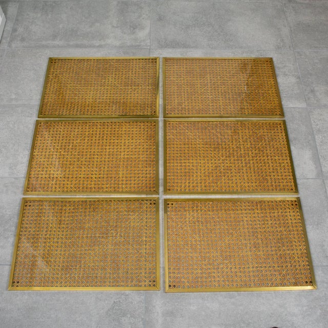Christian Dior Home Lucite Rattan and Brass Placemat or Charger Set, 6 Pieces For Sale - Image 13 of 13