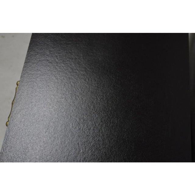 Contemporary Modern Black & Brass Faux Bamboo Nightstand Bedside Table - A Pair For Sale - Image 17 of 18