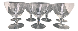 Large Glass Champagne Coupes by Wilhelm Wagenfeld for VLG Weißwasser, 1935, Set of 7