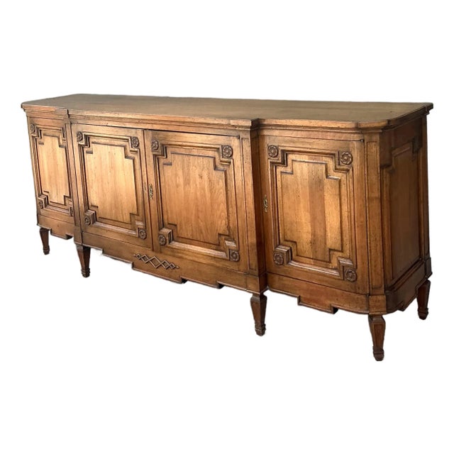Vintage Notched Millwork Credenza For Sale