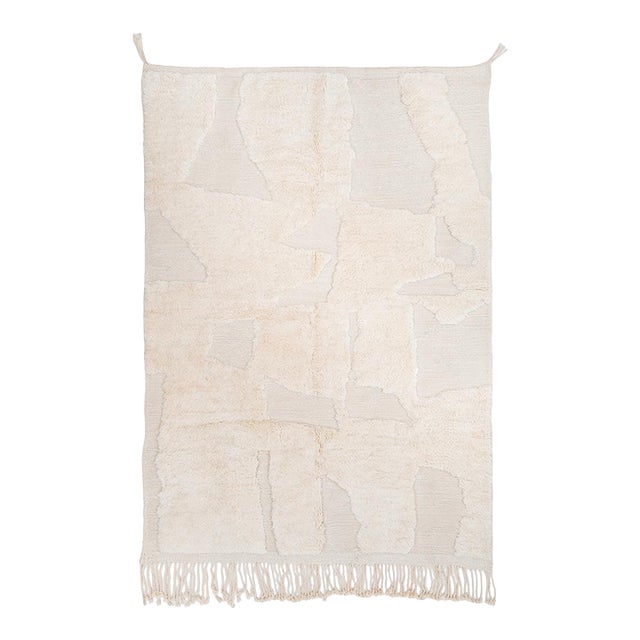 Textured Organic Hand-Knotted Wool Rug | 9'10" X 6'9" | One of a Kind For Sale
