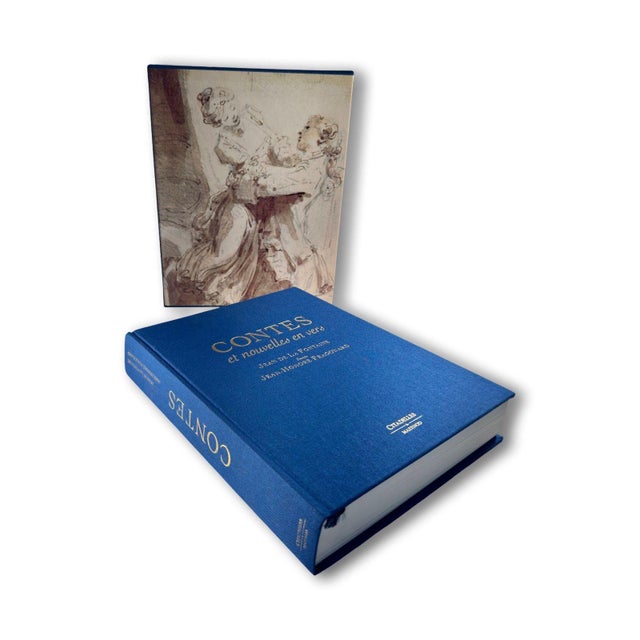 Blue Large Fragonard Illustrated Folio — Contes Et Nouvelles by La Fontaine (1994 Edition) For Sale - Image 8 of 10