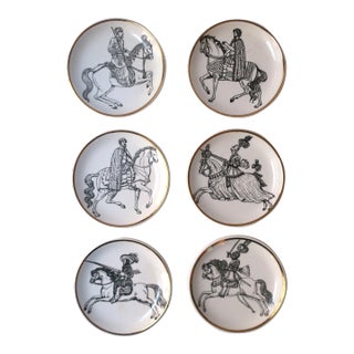 Horse Motif Piero Fornasetti Italian Cocktail Drinks Coasters or Wall Art, Set of 6 For Sale
