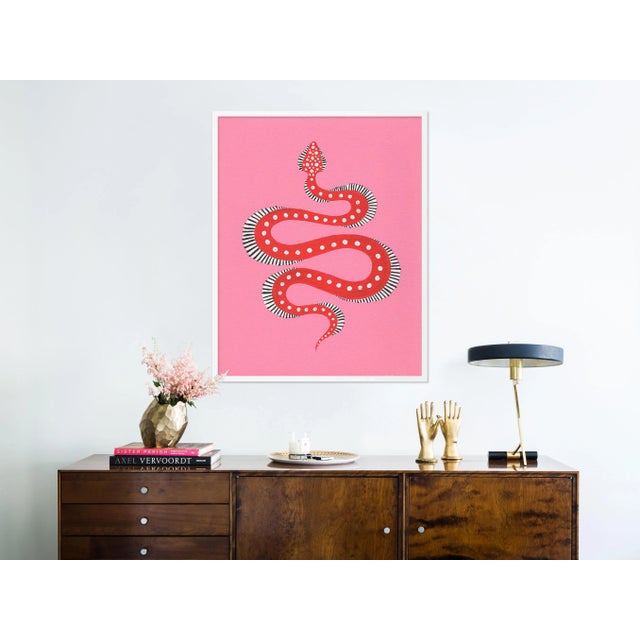 Contemporary Raspberry Tart by Willa Heart in White Frame, Medium Art Print For Sale - Image 3 of 4