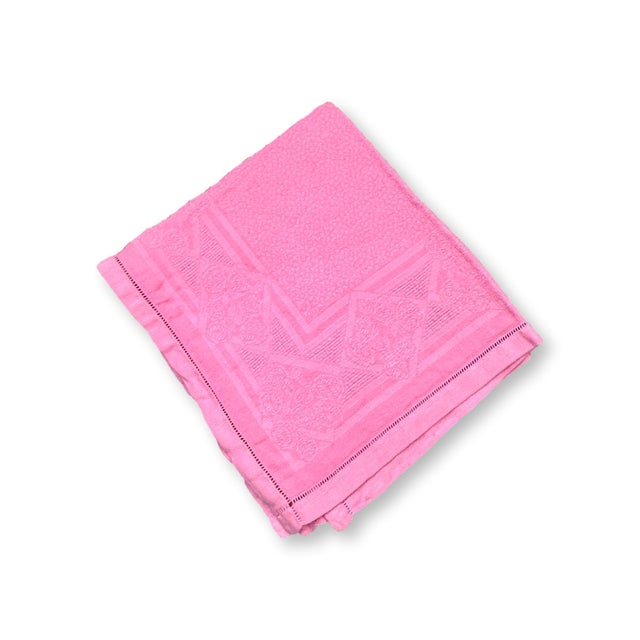 Antique French Pink Napkins, Set of 12 For Sale - Image 4 of 6