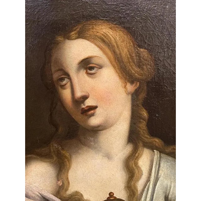 Antique painting, oil on canvas, Magdalene, 17th century Antique oil on canvas painting, created in the 17th century in...