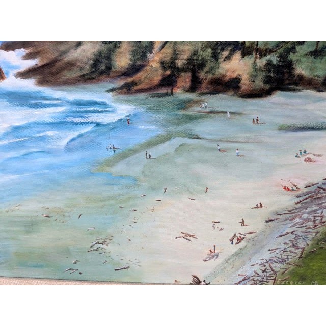 Vintage Coastal Lighthouse Oil Painting by Estelle M. For Sale In Los Angeles - Image 6 of 9