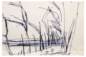 Reynold Arnould, Landscape, 1977, Drawing