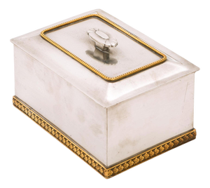 Art Deco Box in Pewter and Brass, 1937