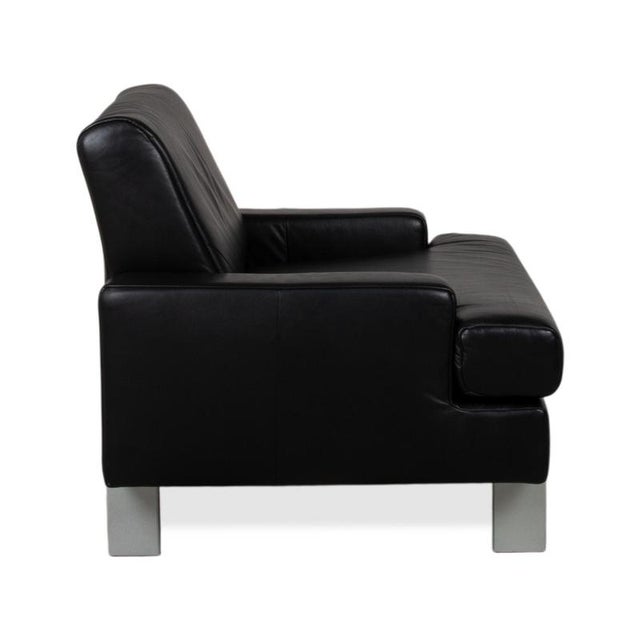 AK 644 3-Seater Sofa and Lounge Chair in Black Leather from Rolf Benz, Set of 2 For Sale - Image 13 of 18