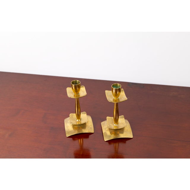 Metal Vintage Danish Brass Candleholders by Dantorp Design, 1960s, Set of 2 For Sale - Image 7 of 10
