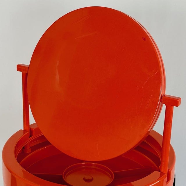 Silvi Dressing Table and Chair in Orange and Brown Plastic from Fain, 1970s, Set of 2 For Sale - Image 17 of 18