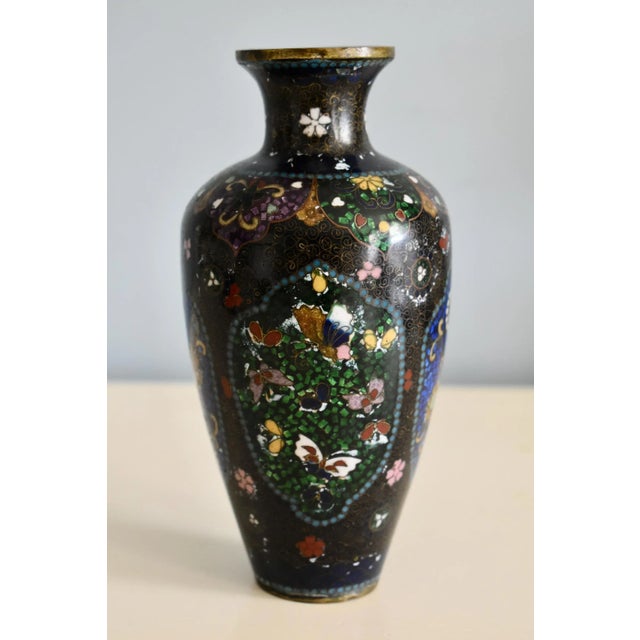 Antique Asian Cloisonné Vase For Sale - Image 4 of 12