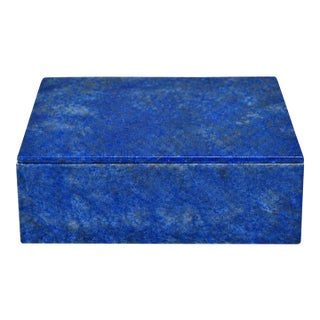 Lapis Lazuli Box Single Panel Whole Slab Lid and 2 Sides Italian No Dye or Filler For Sale