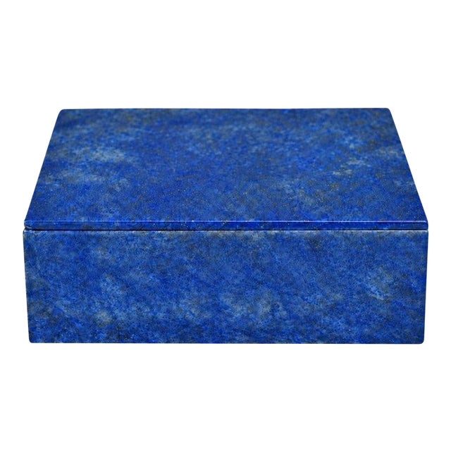 Lapis Lazuli Box Single Panel Whole Slab Lid and 2 Sides Italian No Dye or Filler For Sale