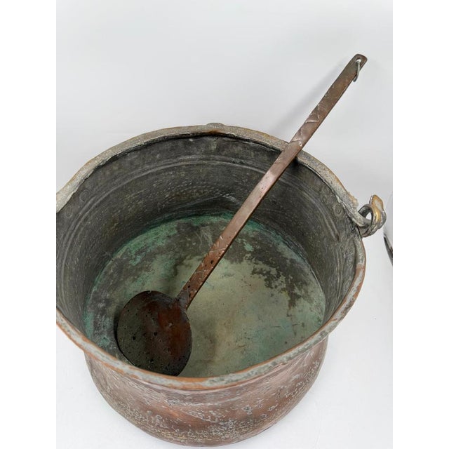 Large Antique Copper Pot and Spoon, 1920s, Set of 2 For Sale - Image 15 of 18