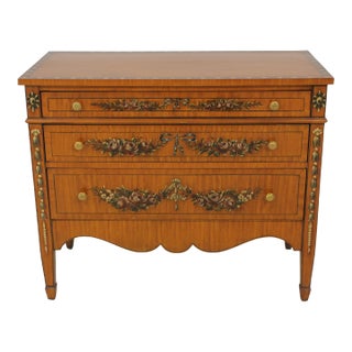 Maitland Smith Adams Paint Decorated Satinwood Chest For Sale