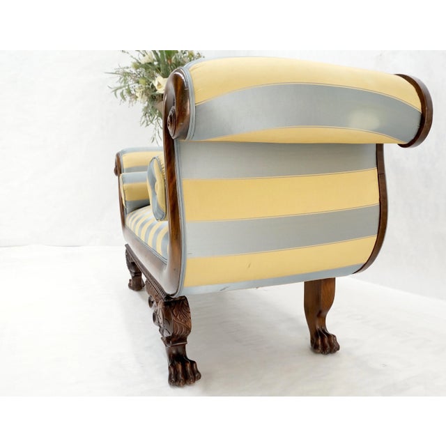Traditional Empire Sofa Sette Loveseat Couch Fine Carved Details Lions Feet For Sale - Image 3 of 12