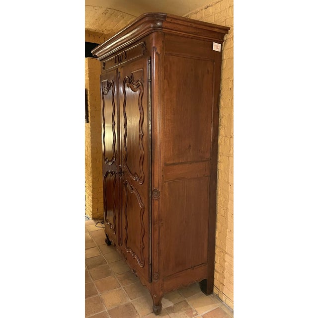 Louis XV Walnut Wardrobe, 18th Century For Sale - Image 9 of 12
