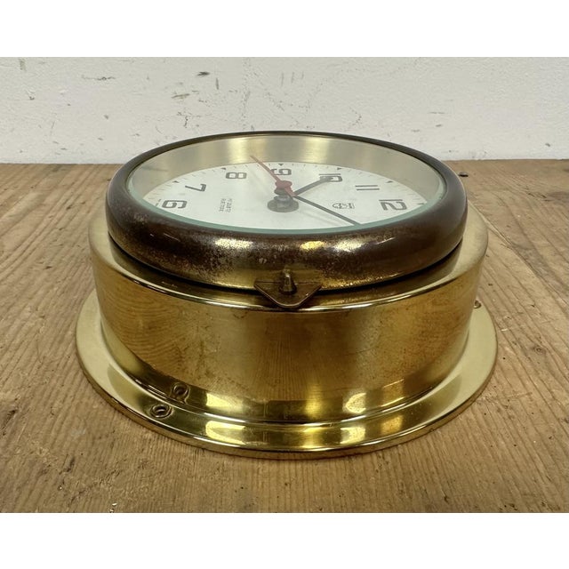 1970s Vintage German Brass Ships Clock from Philips, 1970s For Sale - Image 5 of 15