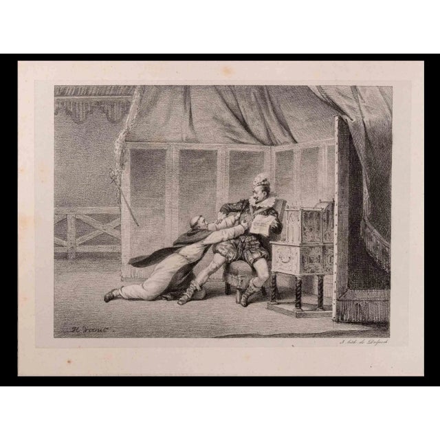 The Gentleman and the Vicar is an original lithograph realized by Horace Vernet. Signed on plate on the lower left corner....