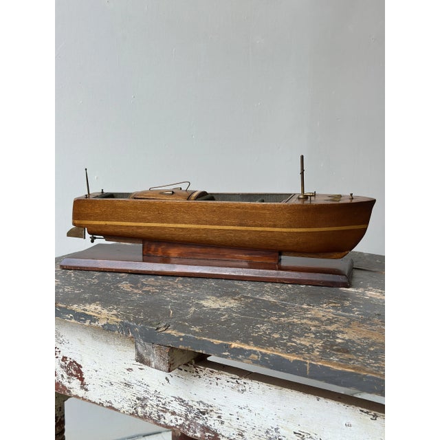 Vintage Handmade Wood Runabout Speedboat Sculpture / Storage Box, Circa 1940s For Sale - Image 14 of 18
