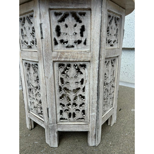 Pair Anglo Indian Carved And Painted Round Side Tables For Sale - Image 10 of 12