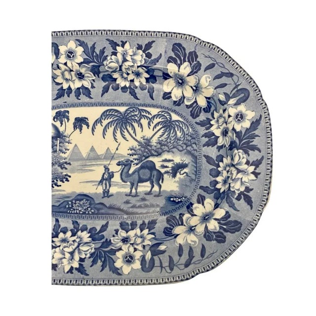 Antique Riley’s Semi China Blue & White Transferware Platter, Circa ...