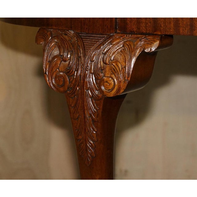 Wood English Dining Table in Hand Carved Walnut with Claw & Ball Feet, 1920s For Sale - Image 7 of 18
