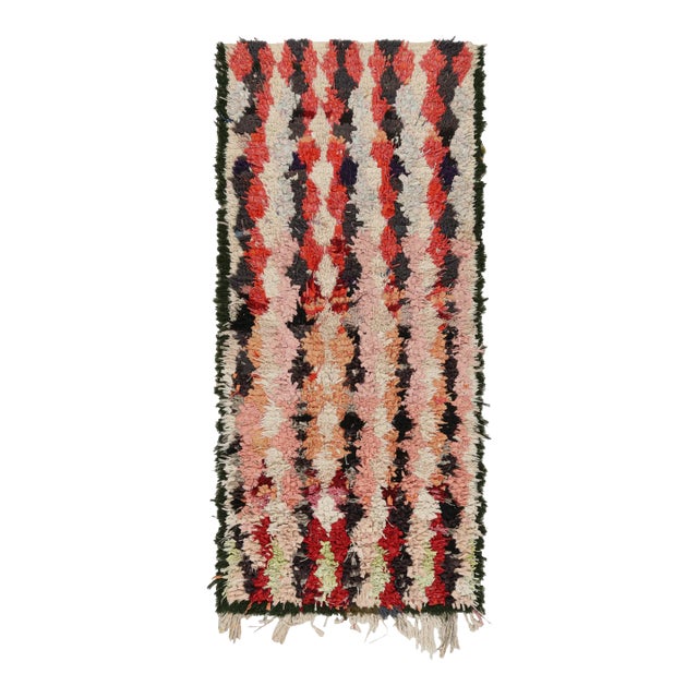 Vintage Moroccan Runner With Polychromatic Geometric Patterns, From Rug & Kilim For Sale