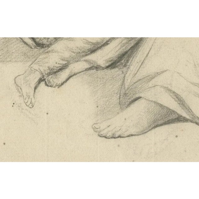 Early 19th-Century Dutch Drawing – Woman with Children and Baskets, c.1805 : A sensitive and well-observed early 19th-...