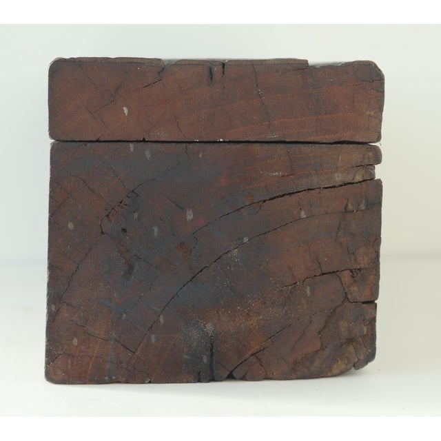 Unbelievable Rare Antique Folk Art Hand Carved Solid Wood Box With Whale Schooner Nautical For Sale - Image 13 of 18