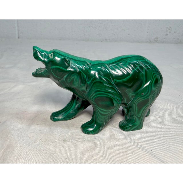 This hand carved green malachite bear sculpture is a unique and exquisite collectible piece. The fine craftsmanship and...