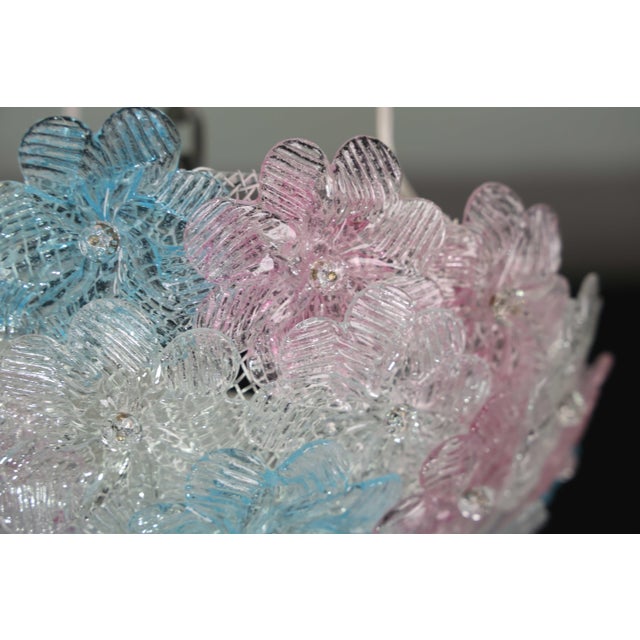 1970s Murano Multicolor Ceiling Light Flower by Seguso for Venini For Sale - Image 9 of 12