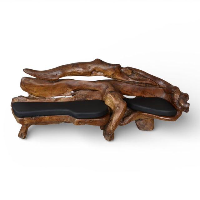 Freeform Sculptural Organic Modern Wood Sofa Bench For Sale - Image 6 of 15