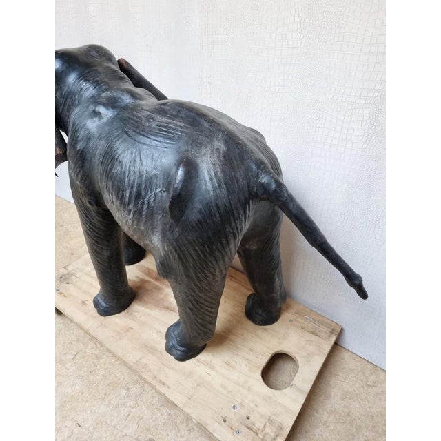Omersa Leather Elephant with Glass Eyes from Liberty's London, 1930s For Sale - Image 10 of 18
