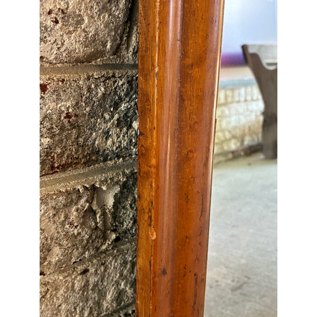 Brown Vintage Wooden Mirror, Early American For Sale - Image 8 of 15