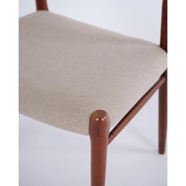 Wood Model 75 Dining Chairs in Teak by N.O. Møller, 1960s, Set of 6 For Sale - Image 7 of 12